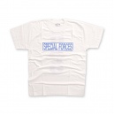 [디엔] Pecial Force Blue Text Short Shirt (White) - 디엔스폐셜포스 블루텍스트 반팔 티셔츠 (화이트)