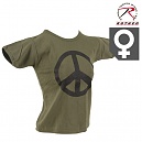 [Rothco] Women Olive Drab Peace T-Shirt - 로스코 여성용 올리브드랍 피스 로고 티셔츠