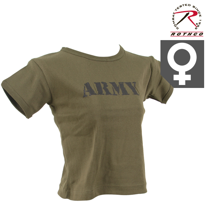 로스코(Rothco) [Rothco] Women Army T Shirts (OD) - 로스코 여성용 아미 텍스트 티셔츠 (OD)