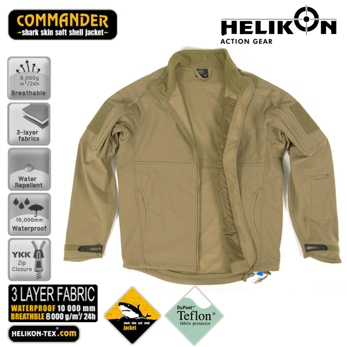 기타브랜드(ETC) [Helikon] Commander Shark Skin Soft Shell Jacket Coyote - 헬리콘 커멘더 샤크 스킨 소프트 쉘 자켓 (코요테)
