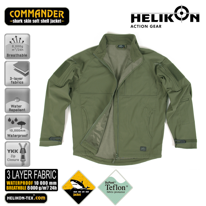 기타브랜드(ETC) [Helikon] Commander Shark Skin Soft Shell Jacket OD - 헬리콘 커멘더 샤크 스킨 소프트 쉘 자켓 (OD)