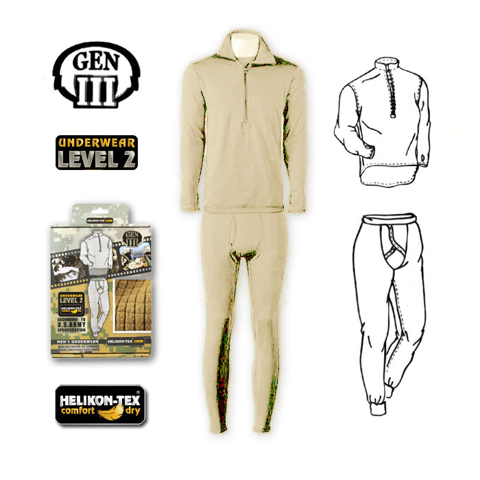 기타브랜드(ETC) [Helikon] Gen3 level2 under wear Set (TAN) - 헬리콘 3세대 레벨2 내의 상/하의 셋트 (TAN)