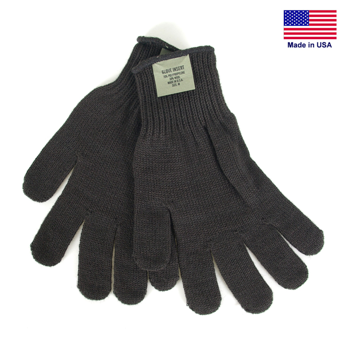 미군부대(GI) GI Glove Liners 70% Polypropylene / 30% Wool Black- 70%폴리프로필렌/30%울 기능성 속장갑 (블랙)
