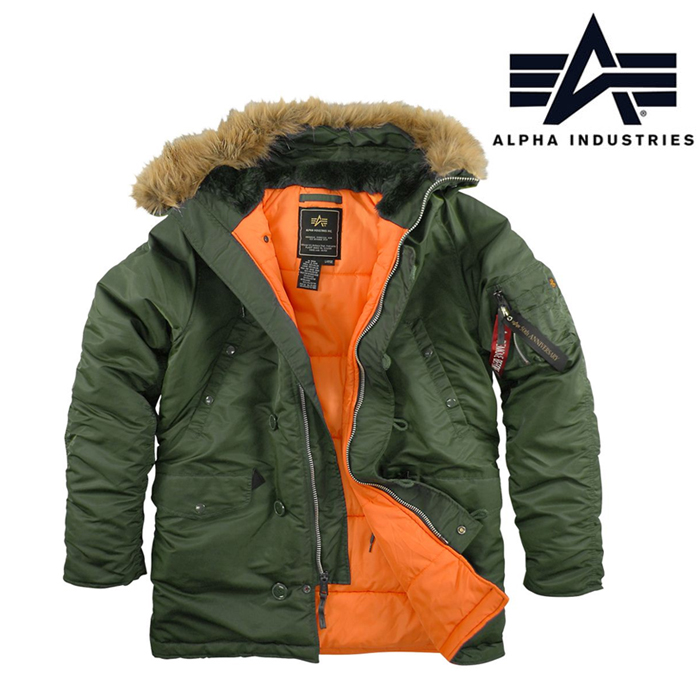 알파 인더스트리(Alpha Industries) [Alpha] Slim Fit N3B Parka (Sage Green) - 알파 N3B 파카 슬림핏 (세이지 그린)