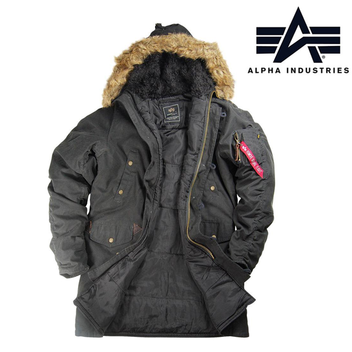 알파 인더스트리(Alpha Industries) [Alpha] Slim Fit N-3B Cotton Parka Black - 알파 N3B 코튼 파카 블랙 (슬림핏/코튼)