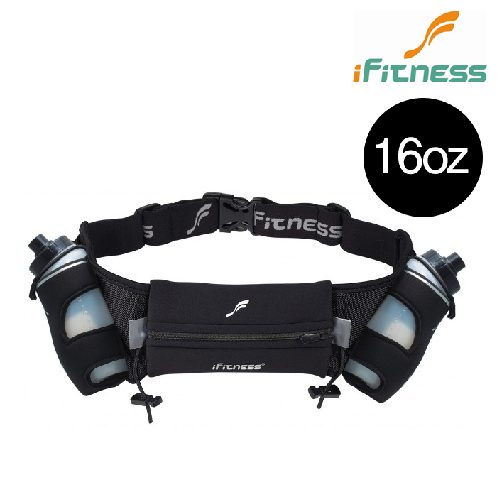 아이피트니스(IFITNESS) [Ifitness] Hydration Belt 16oz HD08 (Black) - 아이피트니스 하이드레이션 파우치 16oz (블랙/물병포함)