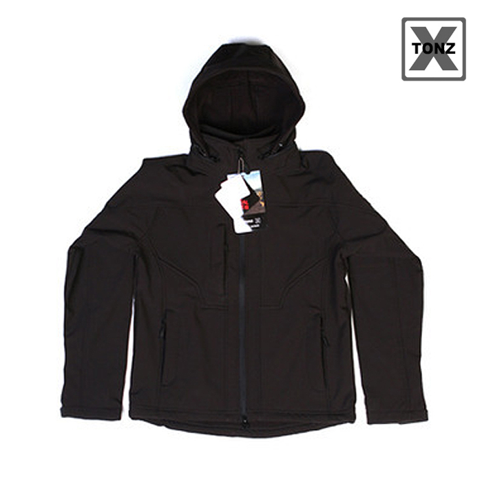 엑스톤즈(XTONZ) [Xtonz] Dryried SoftShell Tornado Hoodie (Black) - 엑스톤즈 드라이라이드 소프트쉘 토네이도 후디 (블랙)