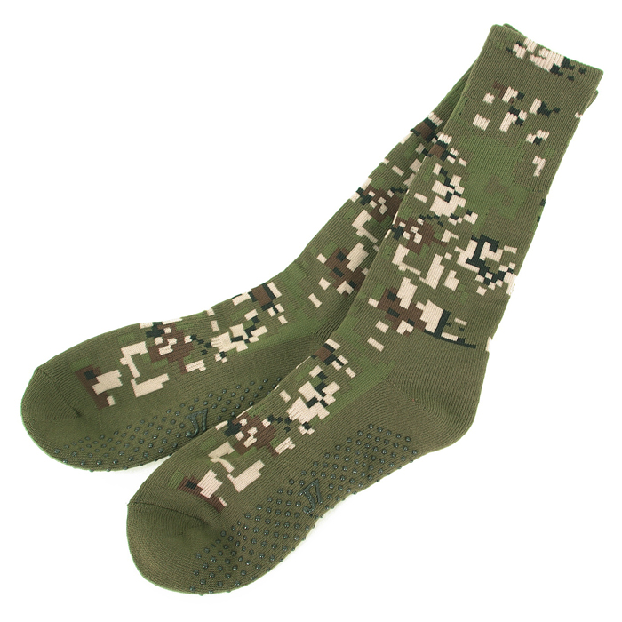 제이세븐(J7) [J7] Anionic Military Digital Pattern Socks (OD) - 제이세븐 기능성 음이온 군용 디지털 패턴 양말 (발냄새/무좀 억제/OD)