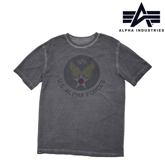 알파 인더스트리(Alpha Industries) [Alpha] US Alpha Forces Tee (Gray) - 알파 US 알파 포스 티셔츠 (그레이)