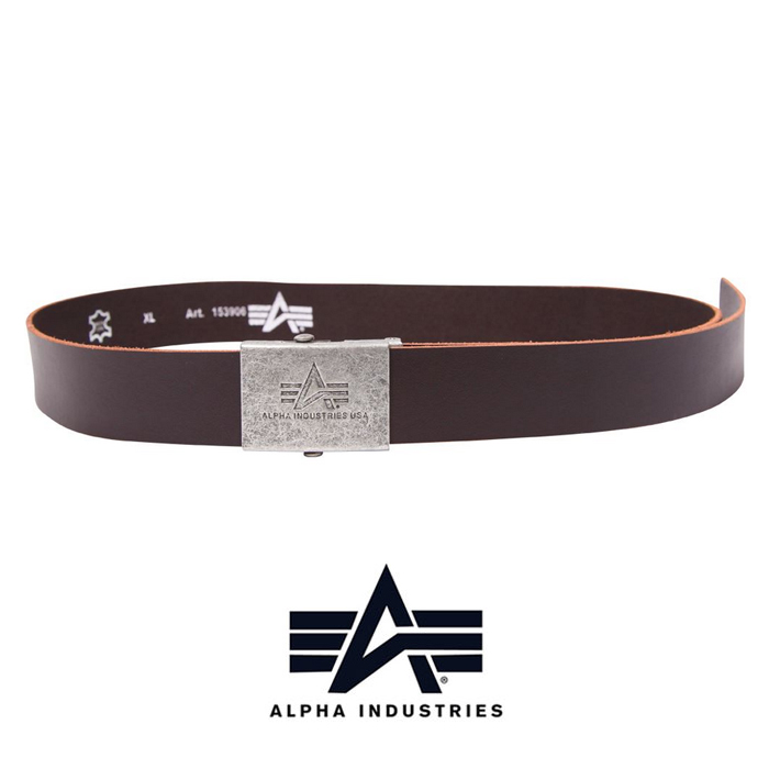 알파 인더스트리(Alpha Industries) [Alpha] Leather Belt (Brown) - 알파 레더 벨트 (브라운)