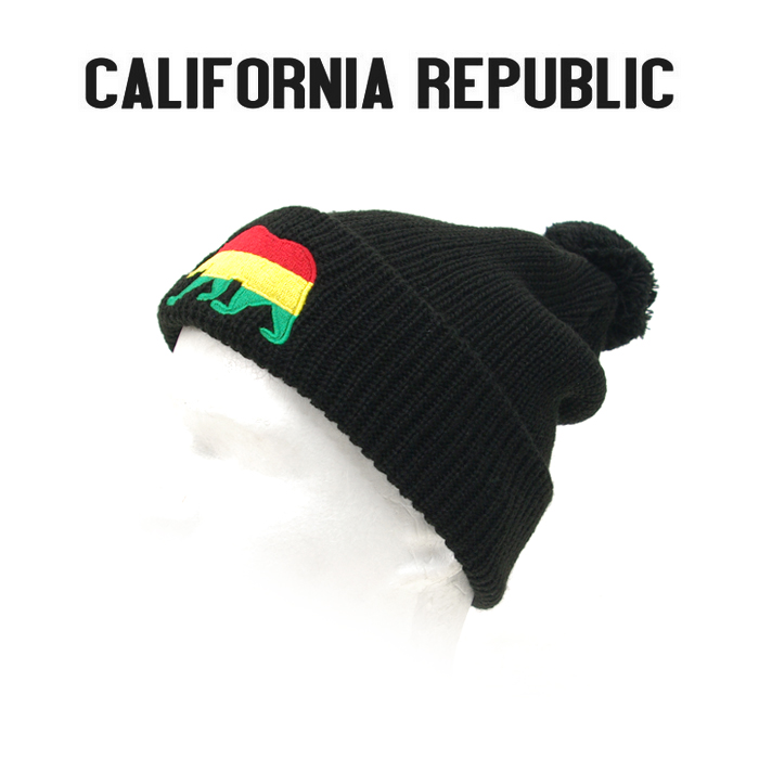 황(WHANG) [California Republic] Pom Pom Cali Beanies (Rasta2) - 캘리포니아 리퍼블릭 베어 비니 (라스타2)