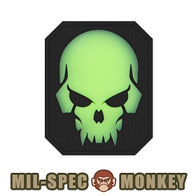 밀스펙 몽키(Mil Spec Monkey) 밀스펙 몽키 파이러트 스컬 라지 PVC 패치 (그린 글루)