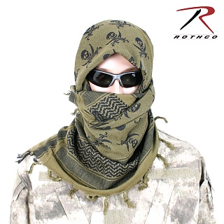 로스코(Rothco) 로스코 스컬 쉐마그 택티컬 데저트 스카프 (OD/블랙)