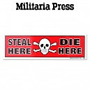 [Militaria Press] Steal Here Die Here - 밀리터리아 차량용 인테리어 범퍼 스티커 (RG243)