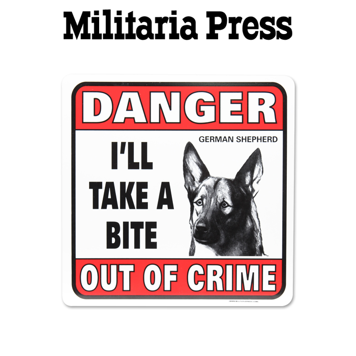 밀리터리아 프레스(Militaria Press) 밀리터리아 개조심 경고 표지판 (셰퍼드)