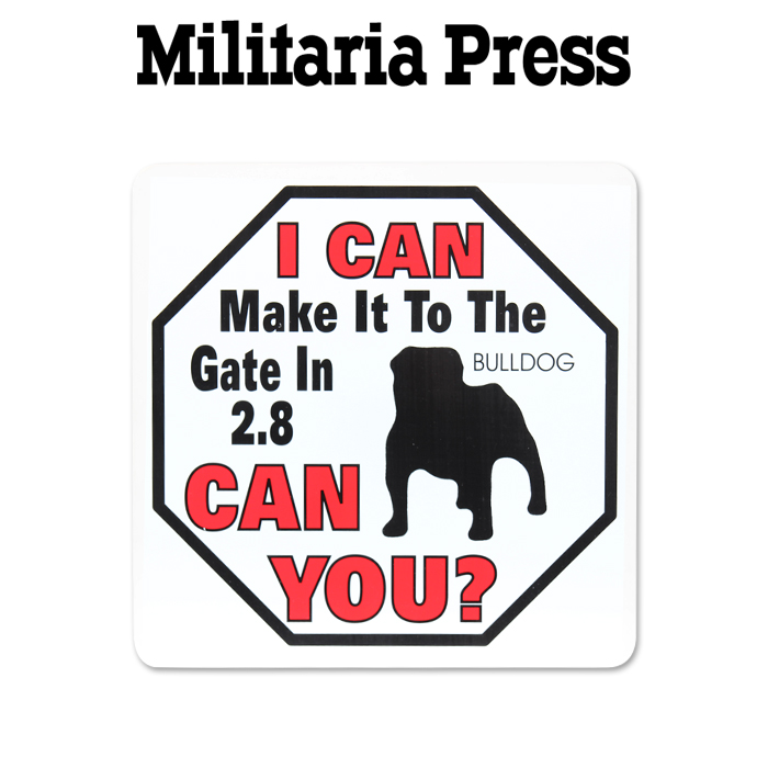 밀리터리아 프레스(Militaria Press) 밀리터리아 개조심 경고 표지판 (불독)@