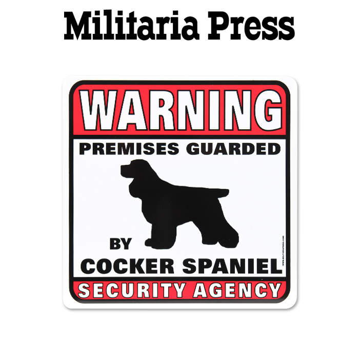 밀리터리아 프레스(Militaria Press) 밀리터리아 개조심 경고 표지판 (코카스패니얼)