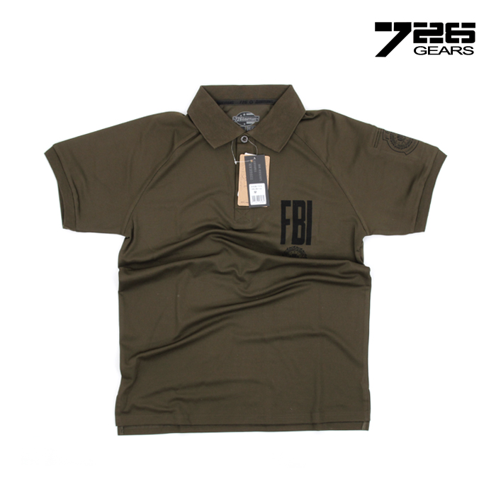 726(726) [726 Gear] Polo FBI T Shirt (OD) - 726 기어 폴로 FBI 기능성 티셔츠 (OD)