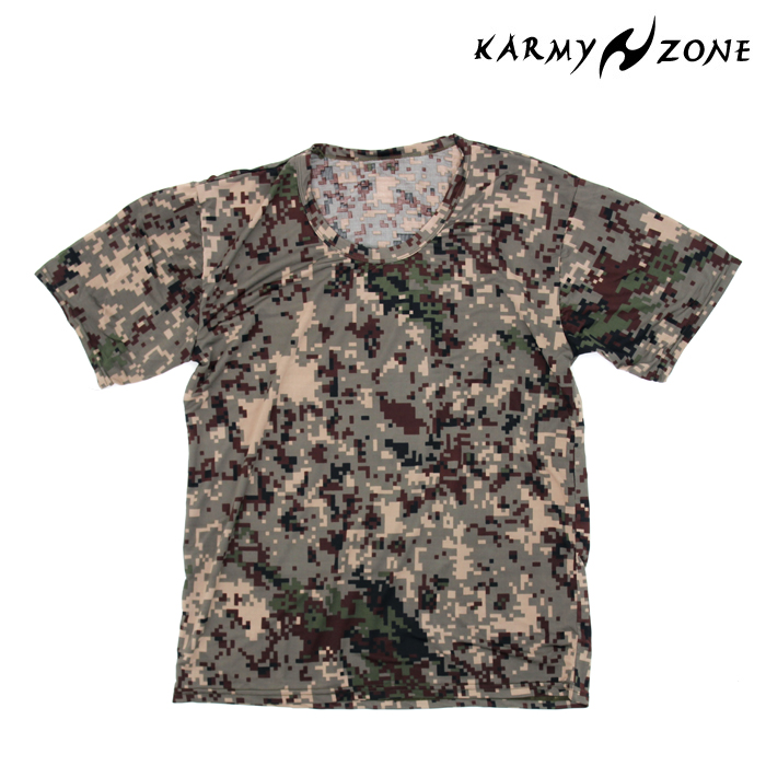 카미존(KarmyZone) 카미존 일반형 라운드 반팔 티셔츠 (육군픽셀)