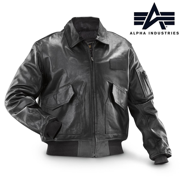 알파 인더스트리(Alpha Industries) [Alpha] CWU 45P Men Jacket Leather (Black) - 알파 CWU 파일럿 45P 가죽자켓 (블랙)