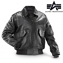 [Alpha] CWU 45P Men Jacket Leather (Black) - 알파 CWU 파일럿 45P 가죽자켓 (블랙)