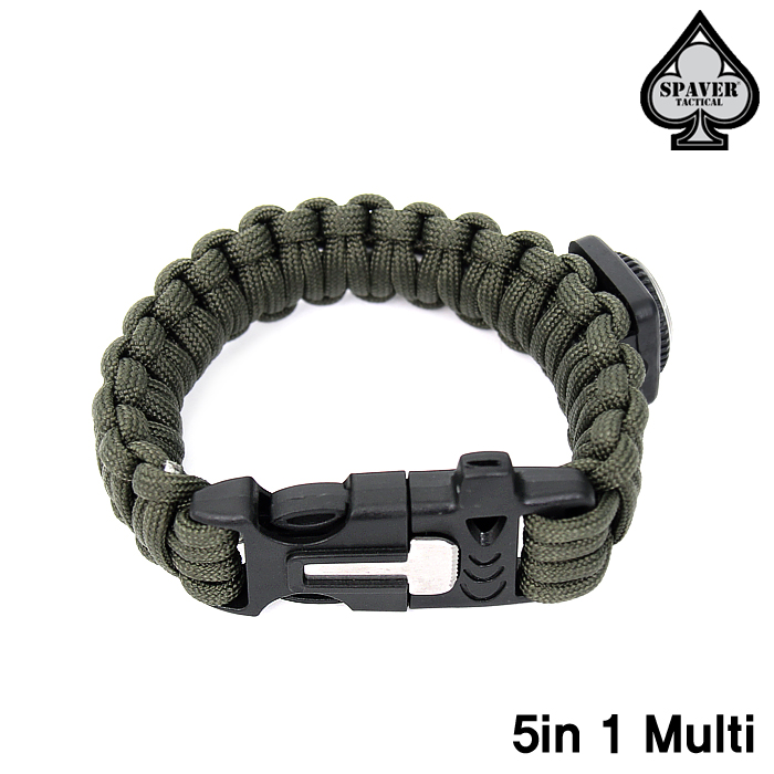 스페이버(SPAVER) [Spaver] 5in1 Multi Paracord Bracelet (OD) - 스페이버 5가지 기능 멀티 파라코드 팔찌 (OD)