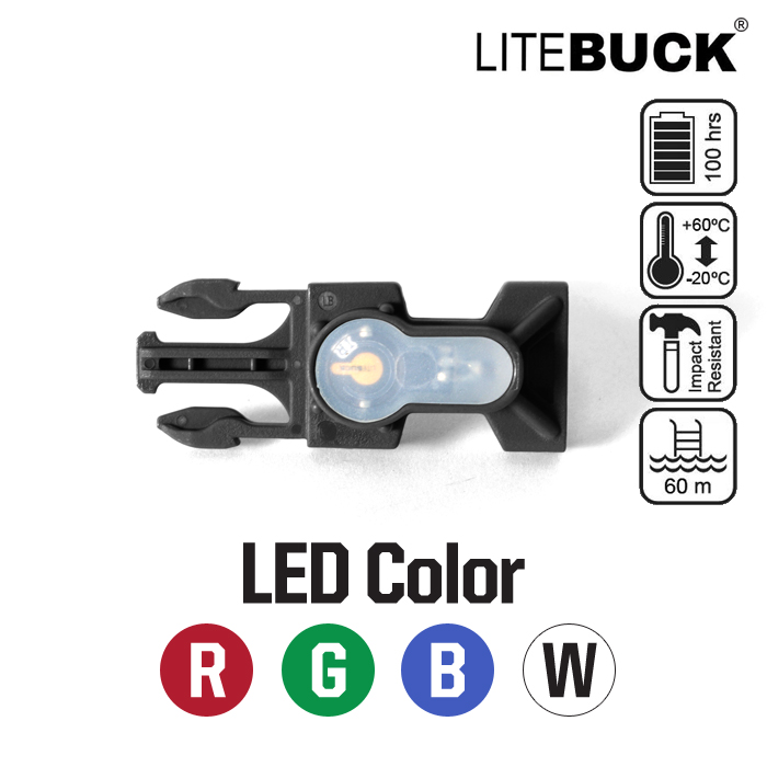 라이트벅(Litebuck) 라이트벅 LED라이트 사이드 릴리즈 버클 모듈 (블랙)