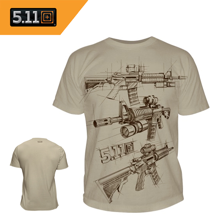 511 택티컬(511 Tactical) [5.11 Tactical] LOGO T-Shirt AR Sketch (TAN) - 5.11 택티컬 티셔츠 AR 스케치  (TAN/41006CD)