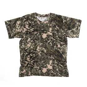 실속형 망사형 라운드 반팔 티셔츠 (육군픽셀)