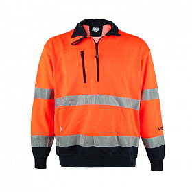 기타브랜드(ETC) 하프 집업 하이비즈 스웨트 셔츠 (오렌지)