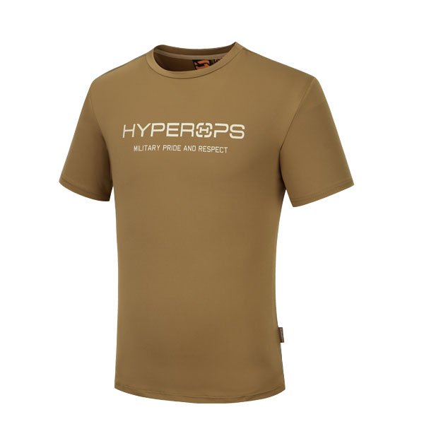 하이퍼옵스(Hyperops) 하이퍼옵스 로고 티셔츠 폴리진 (탄)