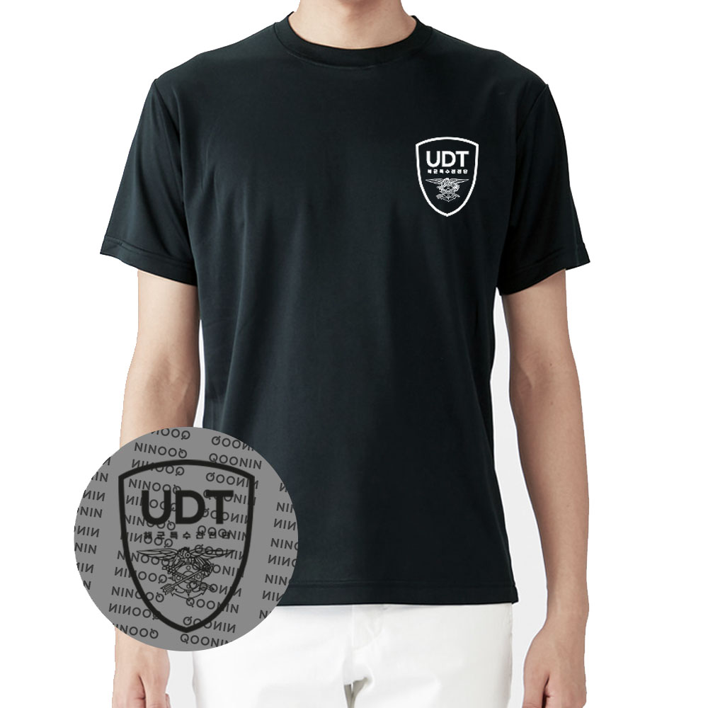 쿠닌(QOONIN) 특수부대 UDT 블랙 티셔츠