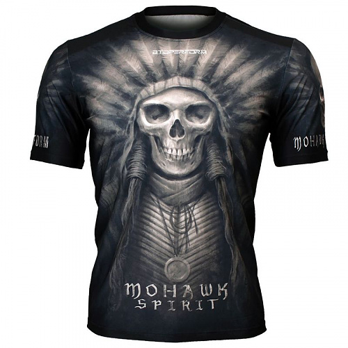 비투퍼폼(BtoPerform) 비투퍼폼 모하크 스피릿-블랙 MOHAWK SPIRIT-Black 크루넥 티셔츠