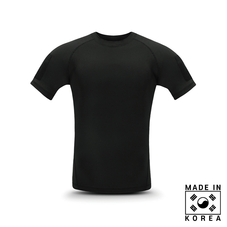 핏불(FITBULL) 핏불 멀티베이스레이어 반팔 벨크로(검정)