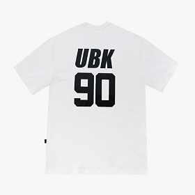 언브로큰(UNBROKEN) 언브로큰 UBK90 백넘버 세미 오버핏 반팔 티셔츠 화이트