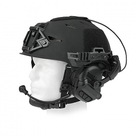 이어모어 밀프로 M32X Mark 3 EXFIL헬멧 레일용 무전 및 청력보호 헤드셋 (블랙)