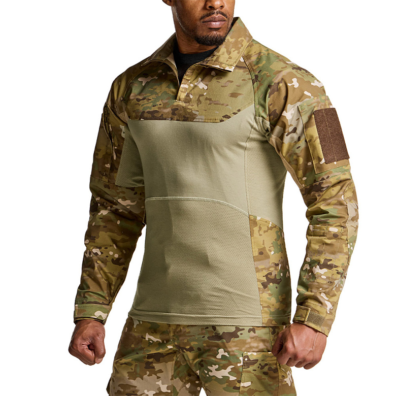 씨큐알(CQR) CQR 쿨링 경량 립스탑 밀리터리 카모컴뱃셔츠