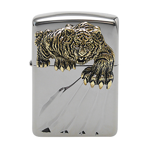 지포(Zippo) 지포 엠블렘 타이거 크로 (BK)