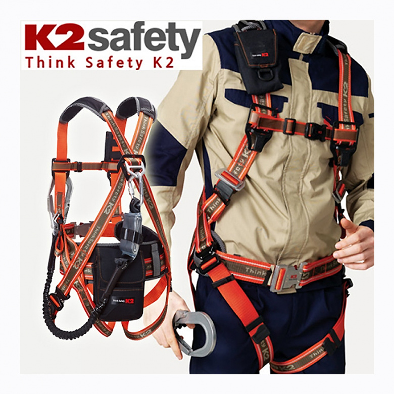 K2세이프티(K2SAFETY) K2 전체식 안전벨트 A/L 안전대 안전그네 (오렌지)