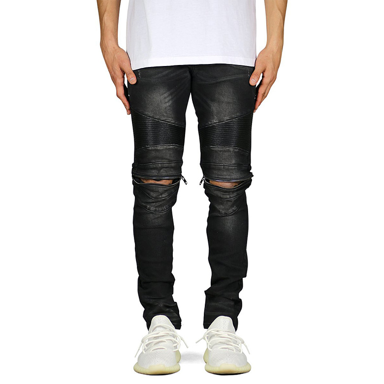 하이퍼데님(HYPERDENIM) 하이퍼데님 블랙 모토 지퍼 팬츠