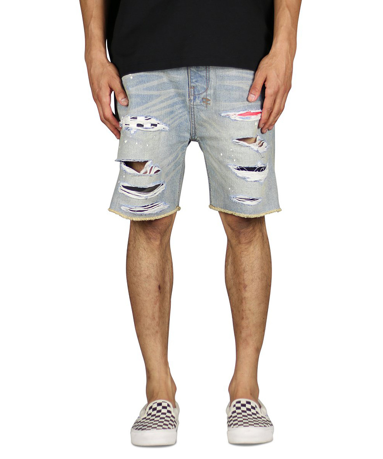 하이퍼데님(HYPERDENIM) 하이퍼데님 인디고 패치 데님 숏