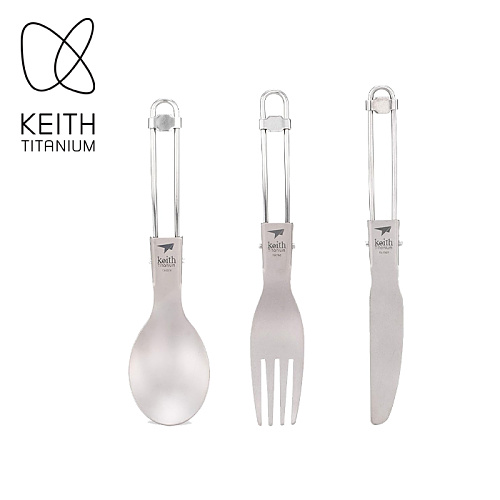키이스(Keith) 키이스 티타늄 폴딩 커틀러리 세트 Ti5300