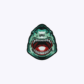 군화와고무신(gunhwawa gomusin) 상어 컬러 자수 패치 DE008