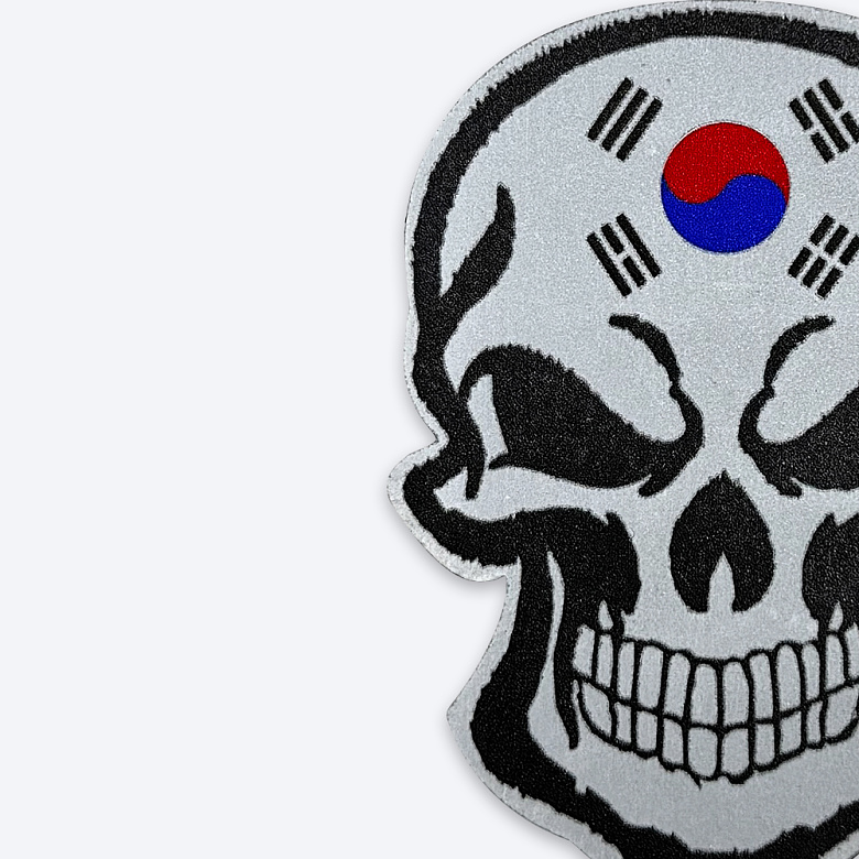 군화와고무신(gunhwawa gomusin) 미니 해골 이마 태극기 패치 DE012