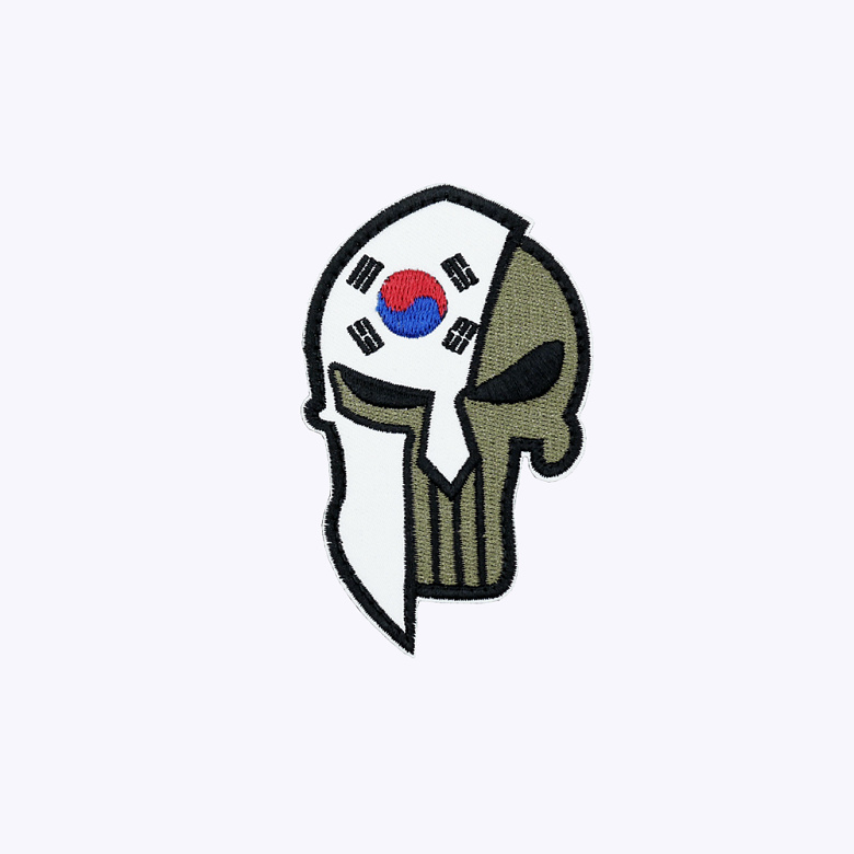 군화와고무신(gunhwawa gomusin) 해골 투구 태극기 패치 DE002