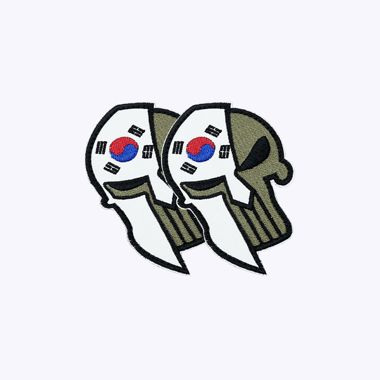 군화와고무신(gunhwawa gomusin) 해골 투구 태극기 패치 DE002
