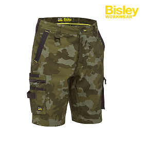 비즐리(Bisley) 비즐리 플렉스 앤 무브 스트레치 캔버스 카모 카고 반바지