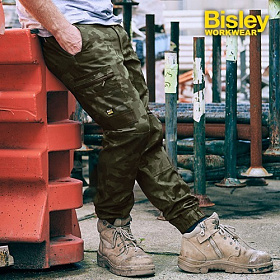비즐리(Bisley) 비즐리 플렉스 앤 무브 스트레치 카모 카고 조거팬츠