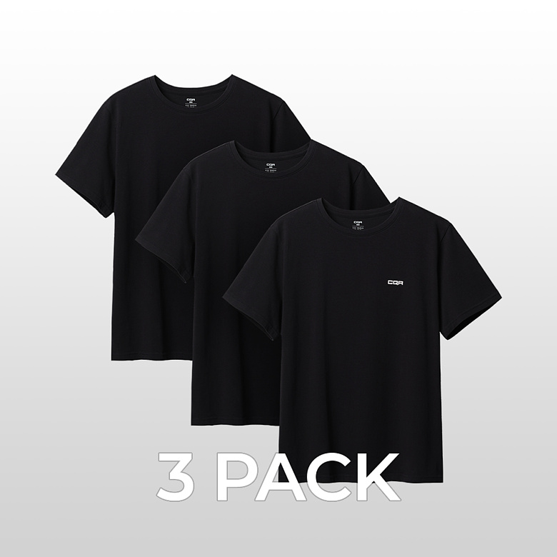 씨큐알(CQR) CQR 데일리 플렉스코튼 스몰로고 티셔츠 [3PACK]
