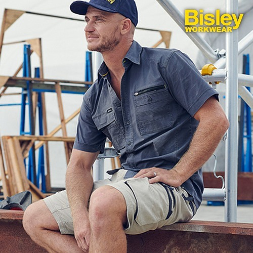 비즐리(Bisley) 비즐리 플렉스 앤 무브 유틸리티 워크 반팔 셔츠